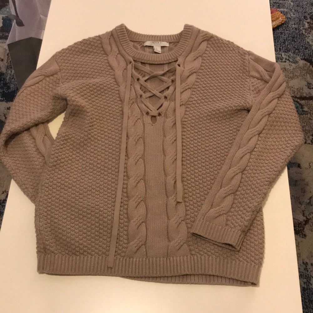 Lace up sweater